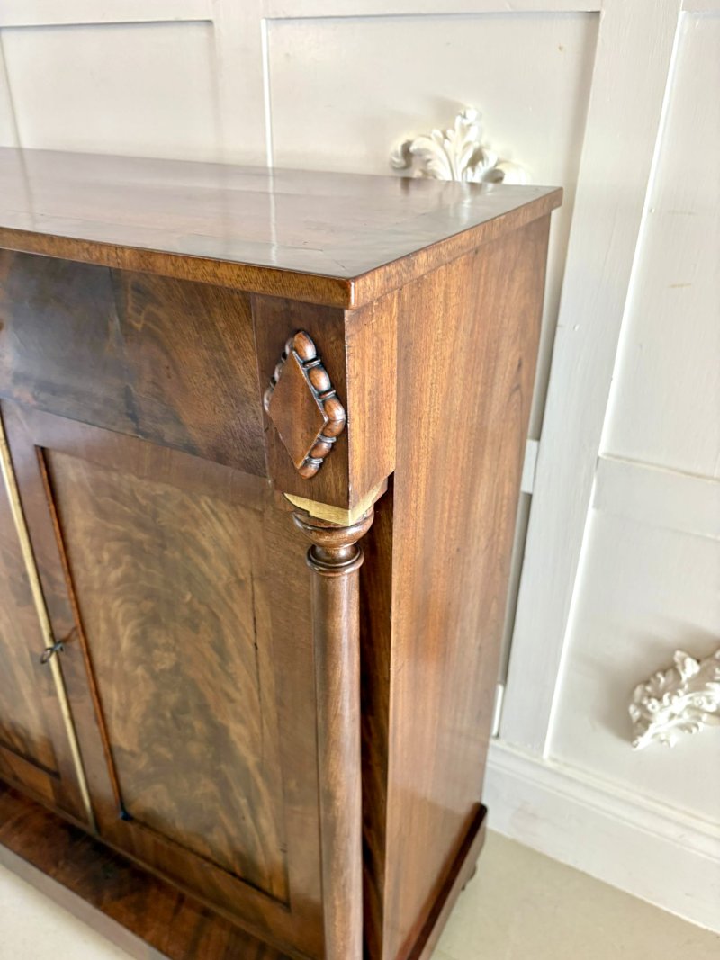 Fine Antique Regency Figured Mahogany Chiffonier Cabinet